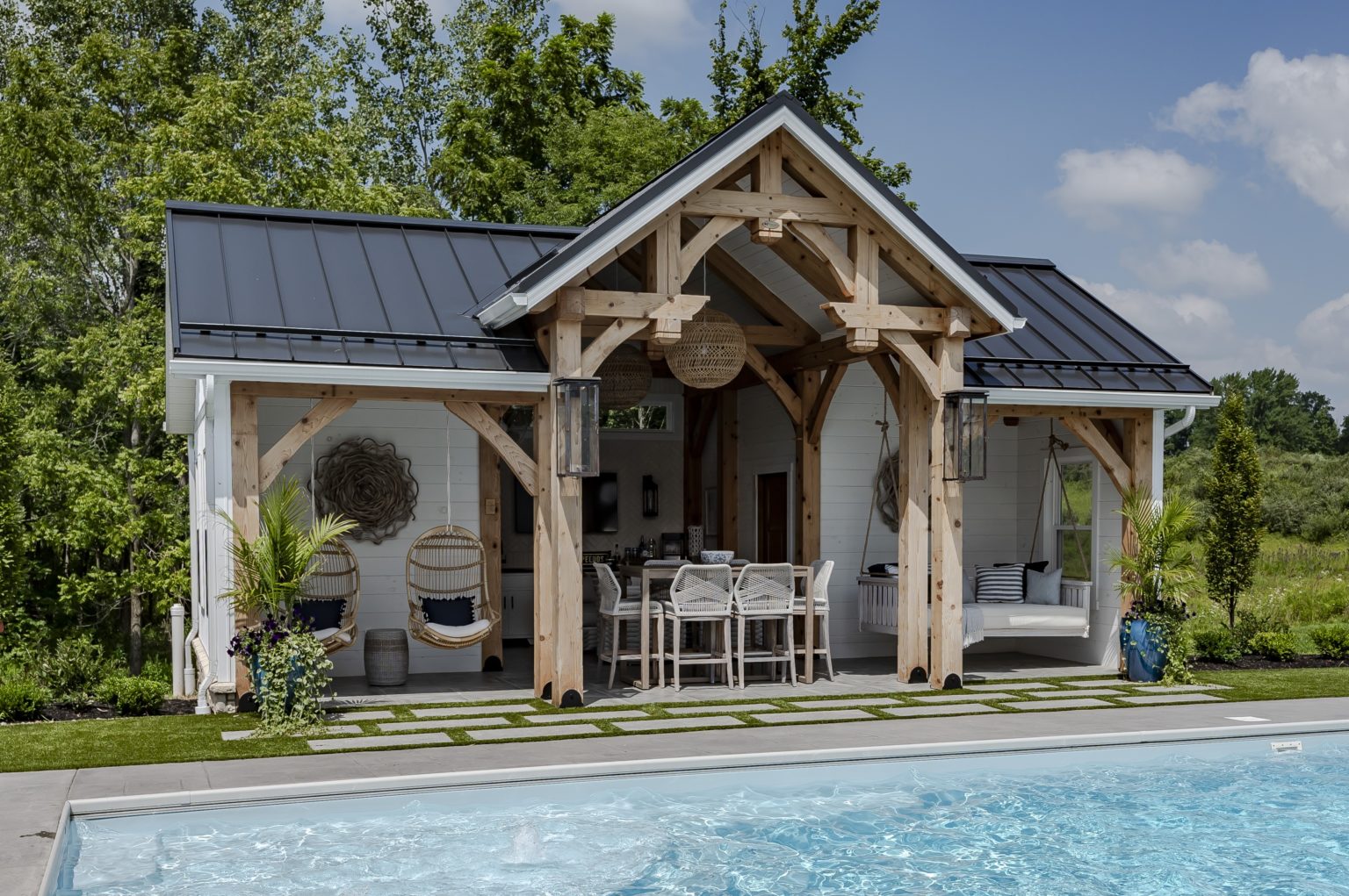 Post and Beam Pool House KP Designs Group